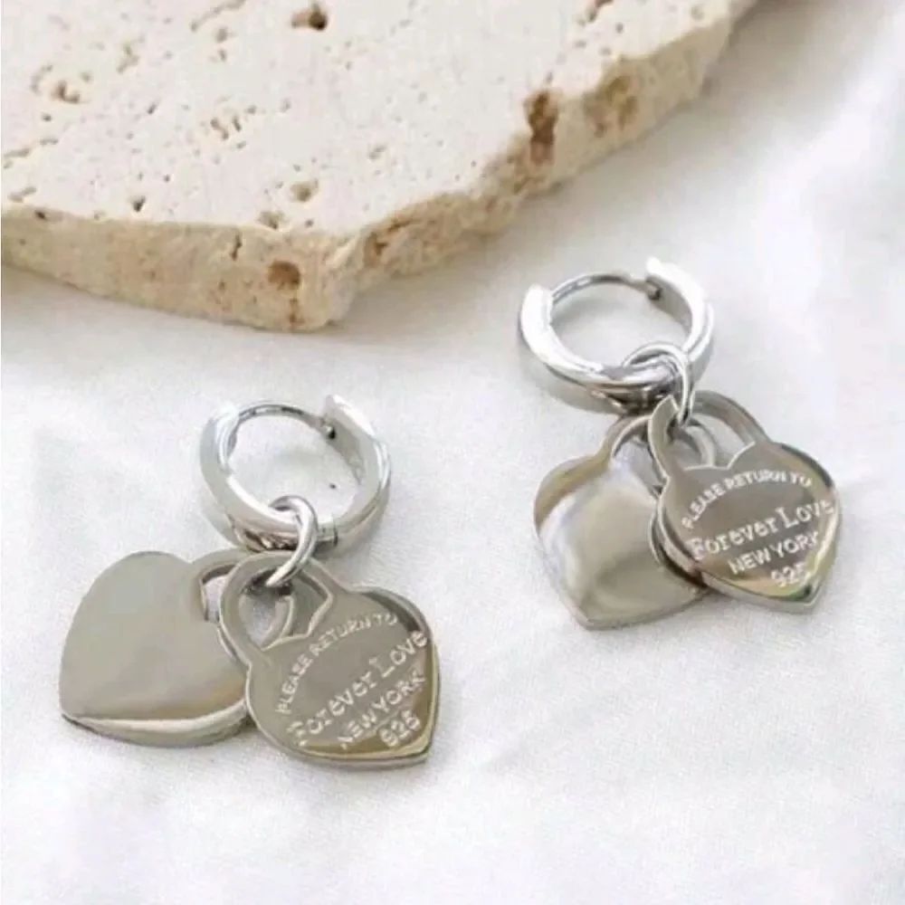 Stainless Steel Silver Heart Mini Huggie Hoops